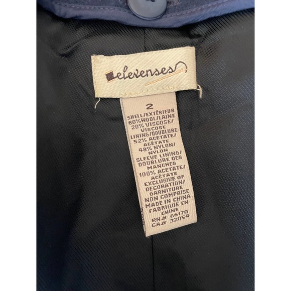 Anthropologie Elevenses Womens Button-Up Trench Coat Tie-Waist Size 2 Blue - Picture 8 of 8